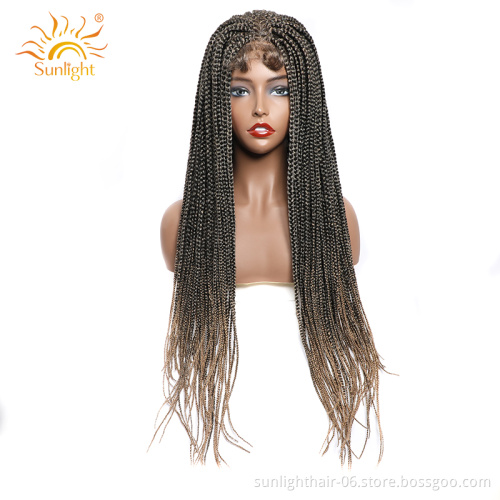 Sunlight Colored Front Wigs Wholesale ombre Color Hair Brazilian Closure Indian Synthetic Heat Resistant Premium Fiber Lace Wig